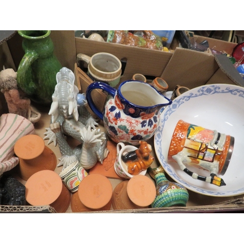 89 - Three trays of mixed collectables to include a large Royal Worcester bowl, large Ketser china plate,... 