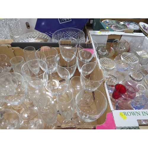 133 - Three trays of assorted glassware to include Edinburgh crystal, bowls, vases etc
