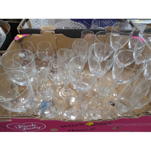 133 - Three trays of assorted glassware to include Edinburgh crystal, bowls, vases etc