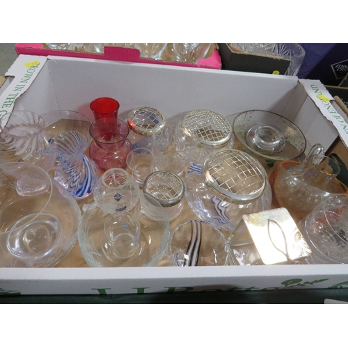 133 - Three trays of assorted glassware to include Edinburgh crystal, bowls, vases etc