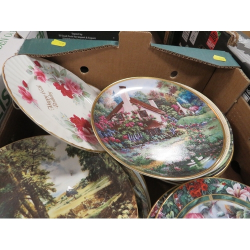 135 - A tray of assorted collectors plates