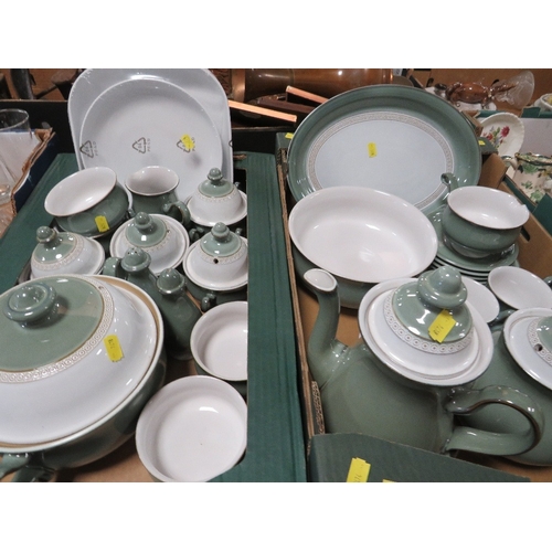 141 - Two trays of Denby tea & dinner ware