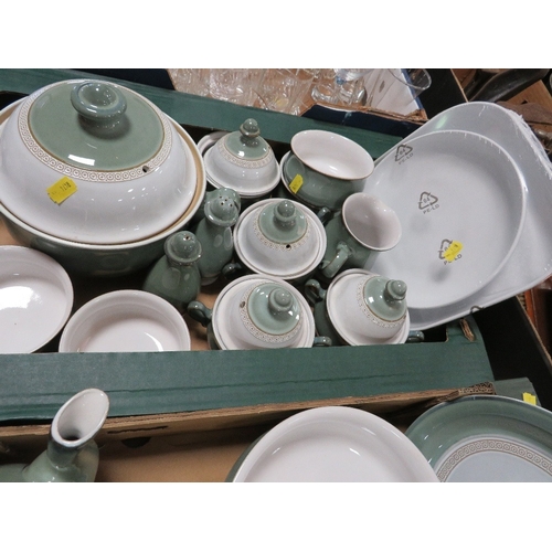 141 - Two trays of Denby tea & dinner ware
