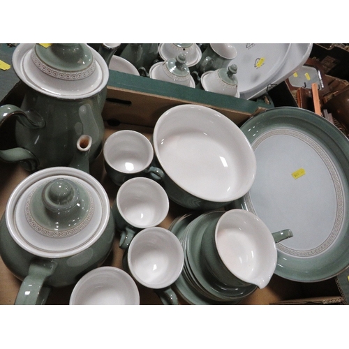 141 - Two trays of Denby tea & dinner ware