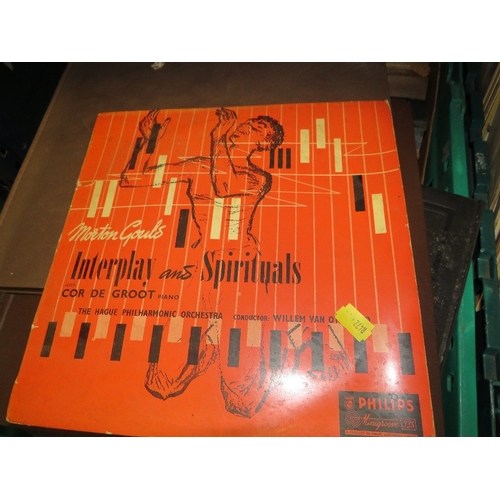 147 - Three trays of vintage LP records mostly classic