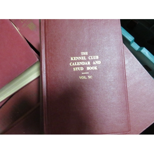 148 - Four trays of The Kennel Club calendar and stud book from 1950's etc