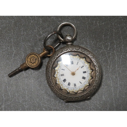 301 - A Victorian ladies pocket watch in silver case