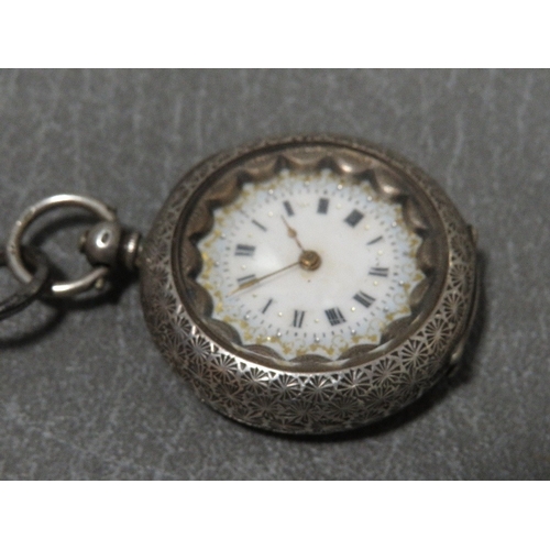 301 - A Victorian ladies pocket watch in silver case