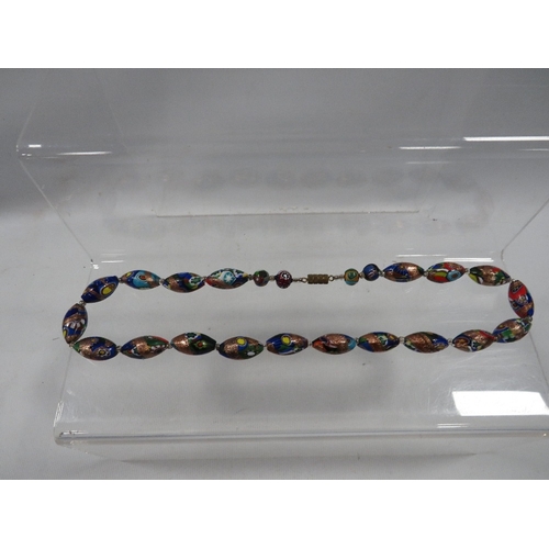 350 - A millefiori glass bead necklace