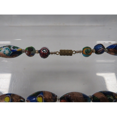 350 - A millefiori glass bead necklace