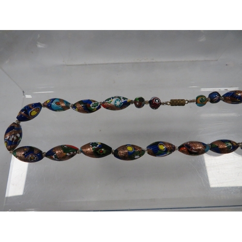 350 - A millefiori glass bead necklace