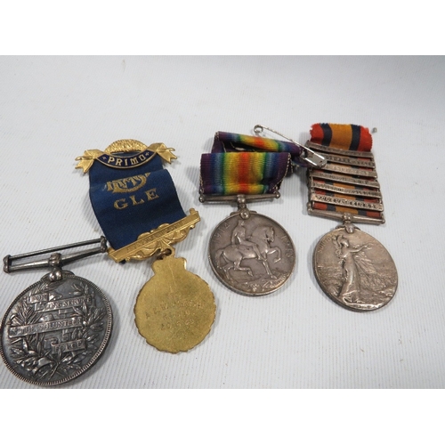 428 - Queens South Africa medal, 6 bars - Cape Colony, Orange Free Stat, Belfast, Laings Nek, relief of La... 