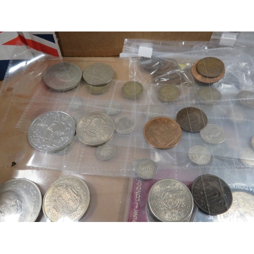 448 - A small quantity of coins and notes to include 10 shilling notes