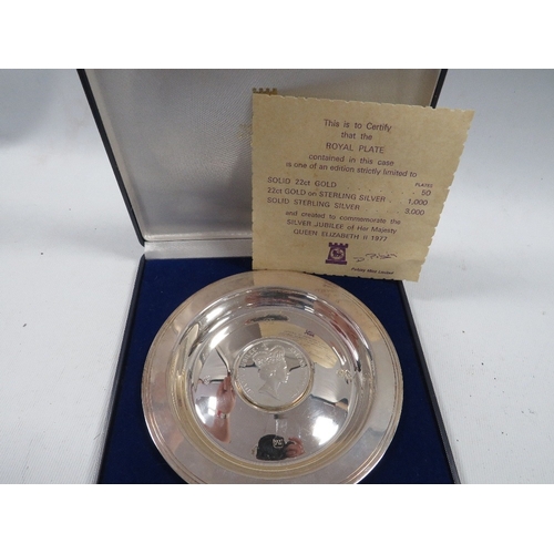 449 - A hallmarked silver limited edition plate approx weight 129g
