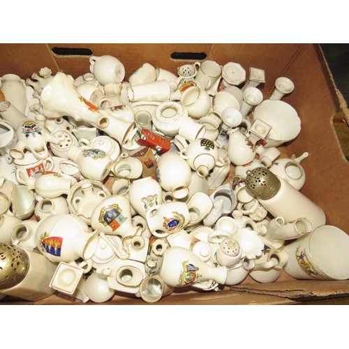 452 - Two trays of crested ware
