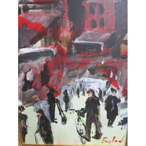 20 - Frederick John England, 'Shift Change', oil on canvas, 58 cm x 28 cm