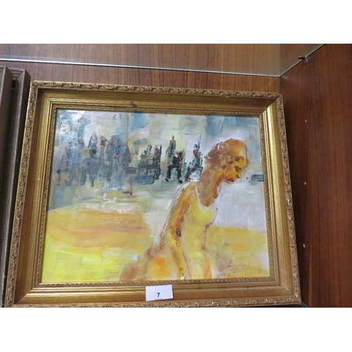 7 - Frederick John England, 'Ballet Orchestra', oil on board, 27 x 34 cm