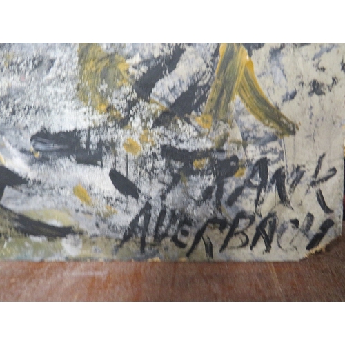 9 - In the style of Frank Auerbach, born 1931 bears signature lower right oil on board abstract figure s... 