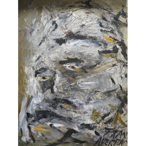 9 - In the style of Frank Auerbach, born 1931 bears signature lower right oil on board abstract figure s... 