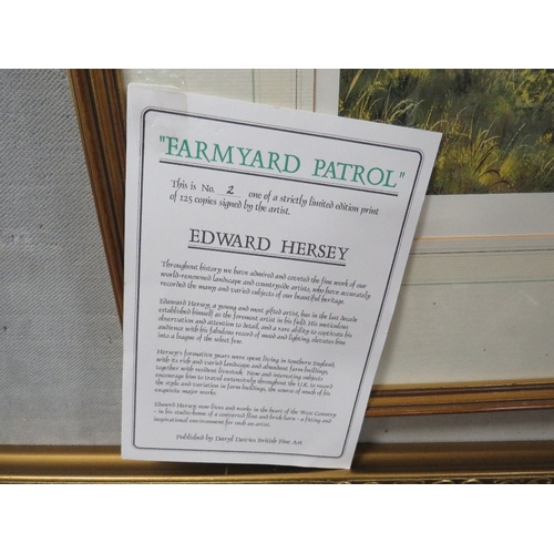 39 - Edward Hersey, A signed limited edition ‘Farmyard Patrol’, number 2 of 125