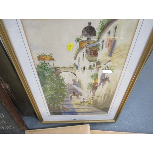 46 - A selection of pictures and maps to include a vintage print of two children fishing on the beach etc... 