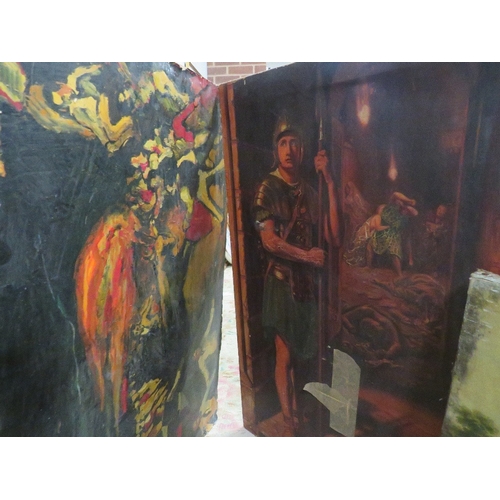 31 - A selection of four paintings comprising Vittorio Amedor Cignaroli - oil on canvas of a landscape 43... 