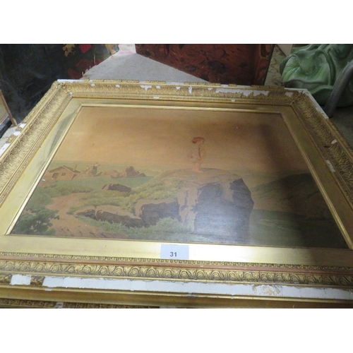 31 - A selection of four paintings comprising Vittorio Amedor Cignaroli - oil on canvas of a landscape 43... 
