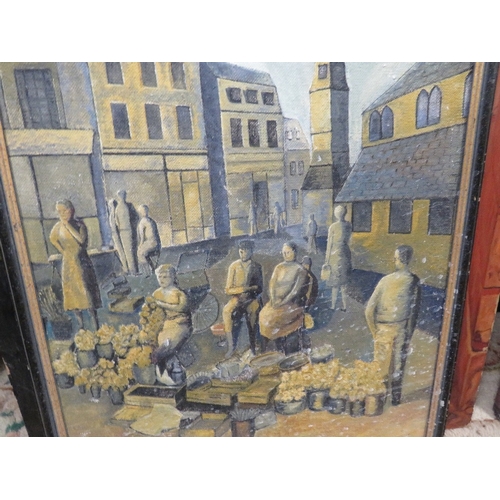 31 - A selection of four paintings comprising Vittorio Amedor Cignaroli - oil on canvas of a landscape 43... 