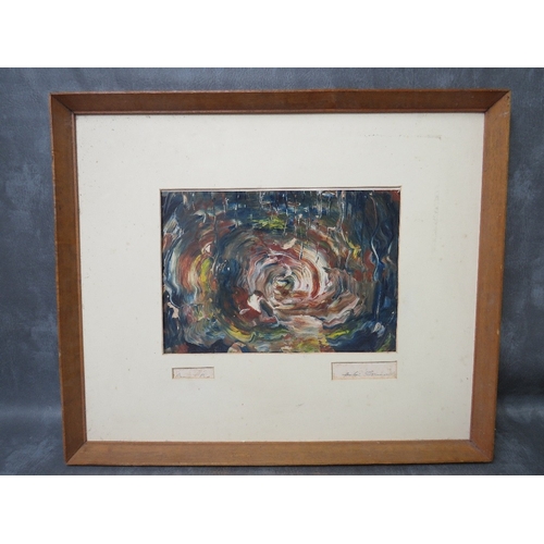 STANLEY HORTON ORMEROD (1918). 'Brown Cave', signed and titled gallery label verso, oil on card, framed, 25.5 cm x 37 cm