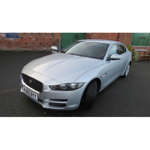 A 2L diesel silver Jaguar XE Prestige D four door saloon car 'NJ65 BYY', MOT to 08/07/2025, mileage approximately 60,500, with log book, one key, various paperwork and owners manual **Deceased Estate**