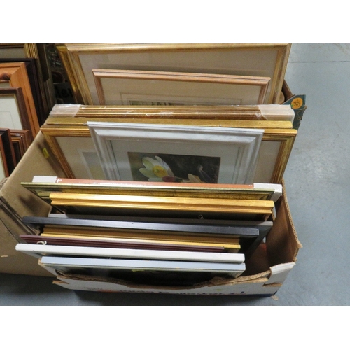 33 - A large collection of assorted pictures and prints in three boxes
