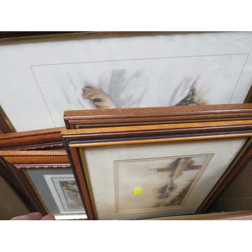 33 - A large collection of assorted pictures and prints in three boxes