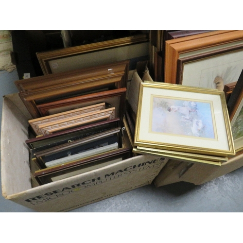 33 - A large collection of assorted pictures and prints in three boxes