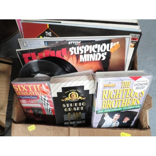 86 - Four trays of assorted LP records, 7