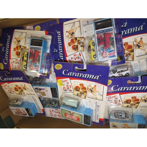 A box of boxed Cararama pepsi cars