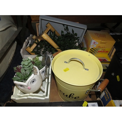 Three trays of assorted display items, collectable items and books etc