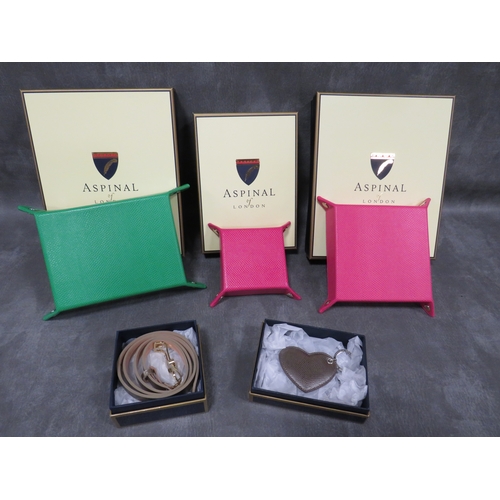 157 - A COLLECTION OF ASPINAL OF LONDON ACCESSORIES / GIFTWARE, mostly boxed, to include coin trays, a key... 