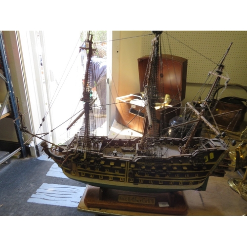 A model of King Arthur battle ship