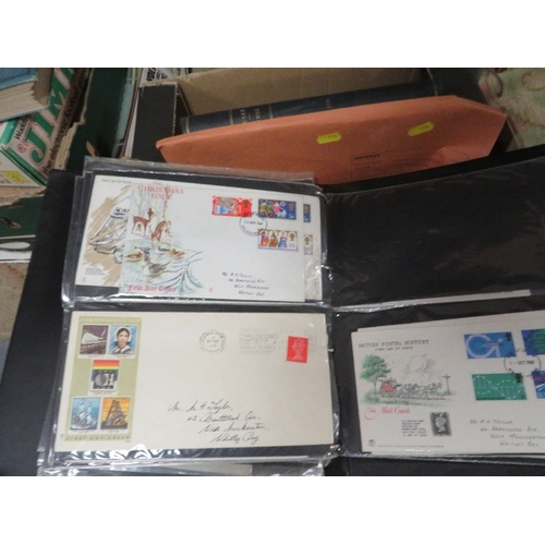 94 - A collection of first day covers and books etc., the stamps include Papua New Guinea, Australia, Asc... 