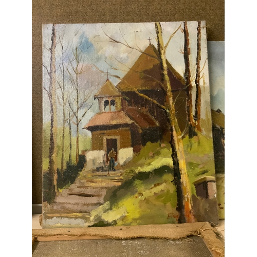 7 - Frederick J England - Three oil on canvas depicting Alpine scenes -  Largest 51 x 61 cm. (3)