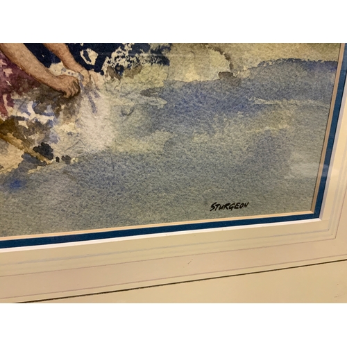 23 - E R Sturgeon (1920-1999) ‘Gypsy Encampment’ watercolour 48.5 x 75 cm