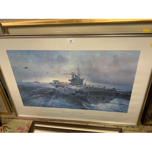 25 - Four assorted military prints to include signed examples RAF and Royal Navy
