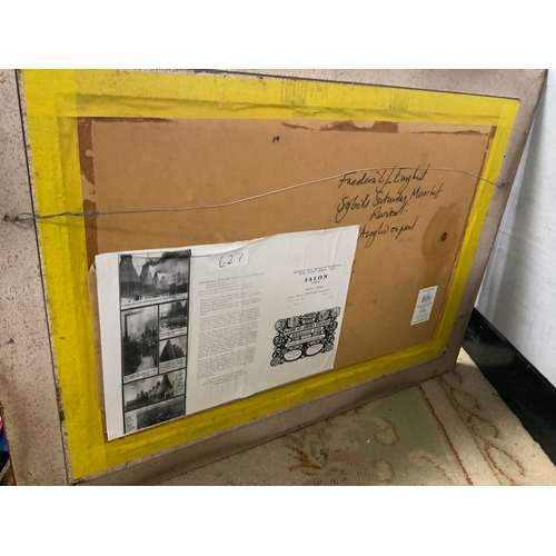 28 - Frederick J England ‘Sybil’s Saturday market revival’? Oil on board 50 x 75 cm