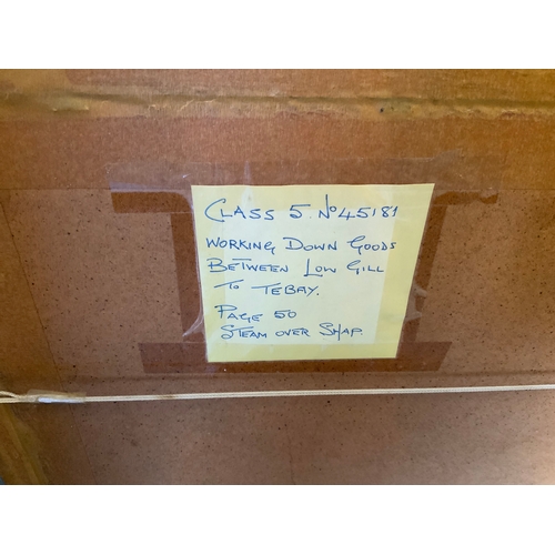 39 - David Smith - An oil on board depicting a steam locomotive 45 x 75 cm