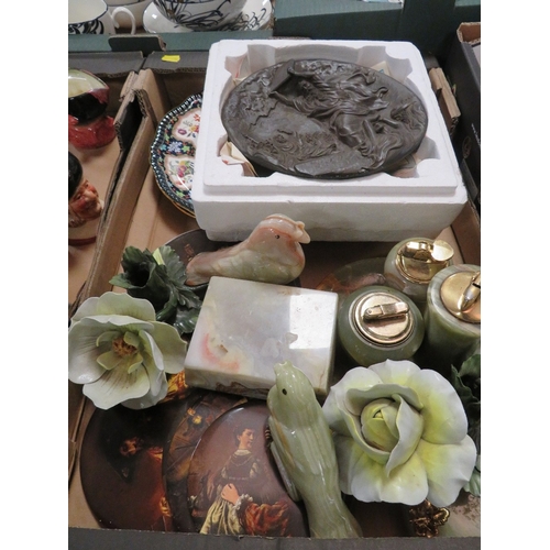 115 - Two trays of assorted collectables to include a tray of assorted miniature character jugs