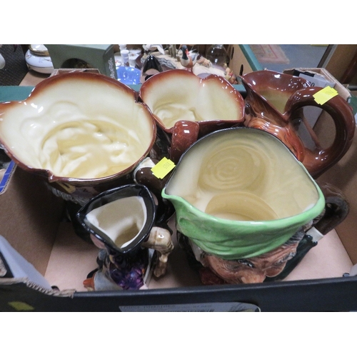 80 - Four assorted Royal Doulton character jugs together with a toby jug (5)