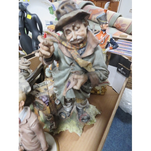 176 - Two trays of assorted figures to include capodimonte style figures