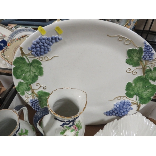 177 - A tray of assorted vintage ceramic jugs etc