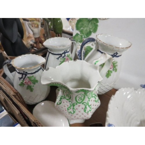 177 - A tray of assorted vintage ceramic jugs etc