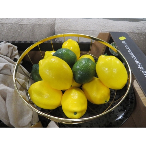 143 - Two trays of ex-showhome decorative items to include books, candlesticks etc